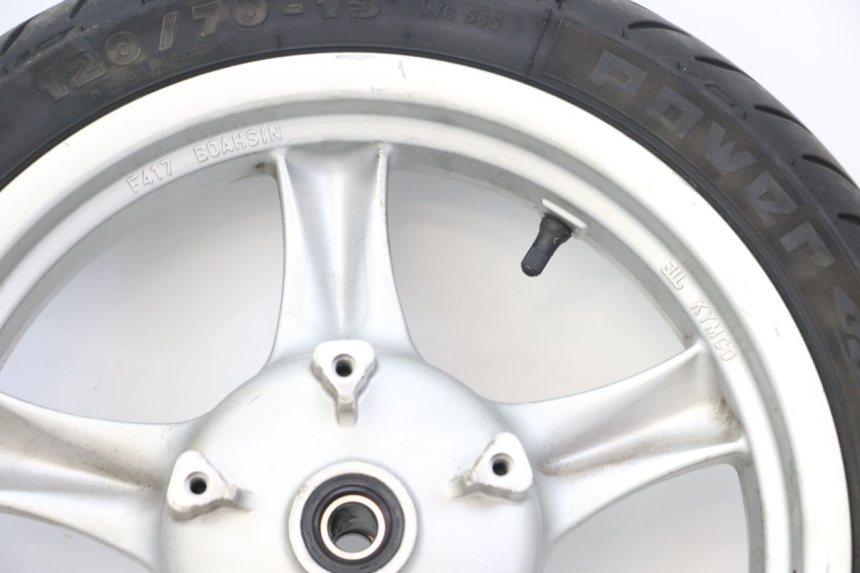 photo de ARO DIANTEIRO E PNEU KYMCO XCITING 500 (2007 - 2010) - Zoom do estado de desgaste