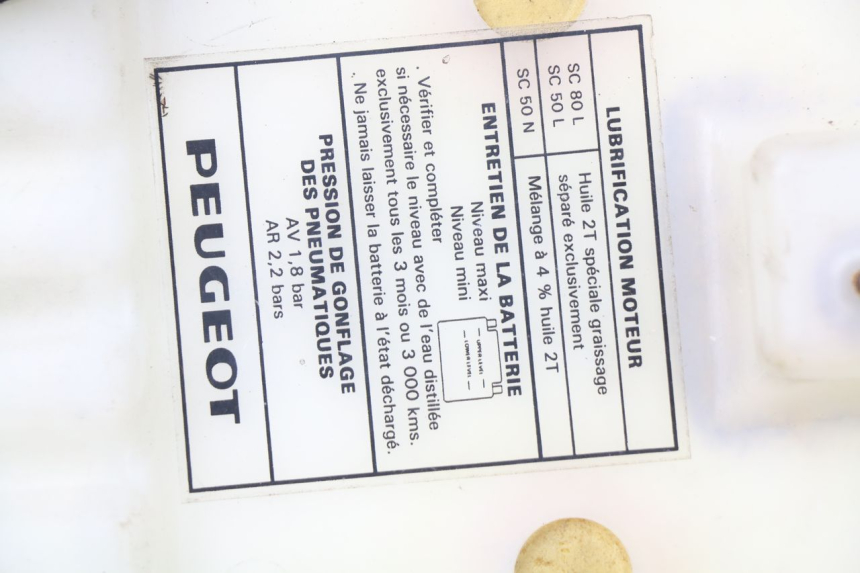 photo de SELIM PEUGEOT SX 80 (1986 - 1995) - Marcações e referências